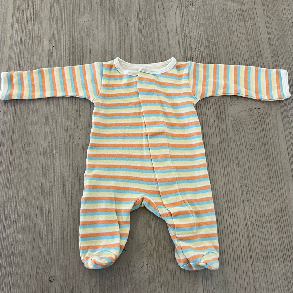 EUC striped one-piece footie from Magnetic Me